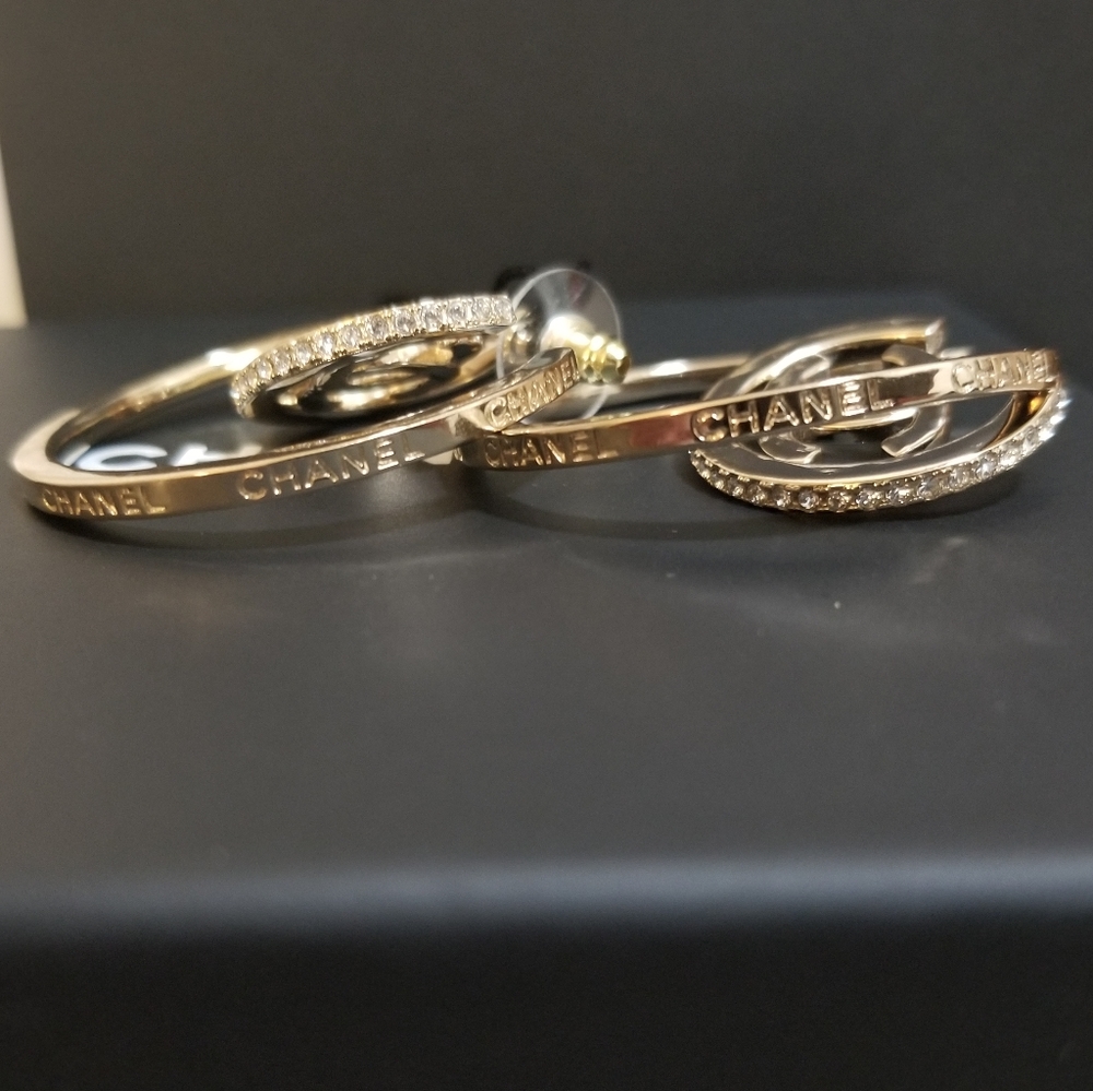 Chanel CC Gold & Christals Earnings - Picture 5 of 16